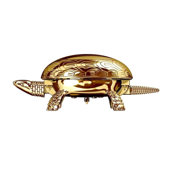 El Casco Tischglocke Briefbeschwerer Schildkröte vergoldet