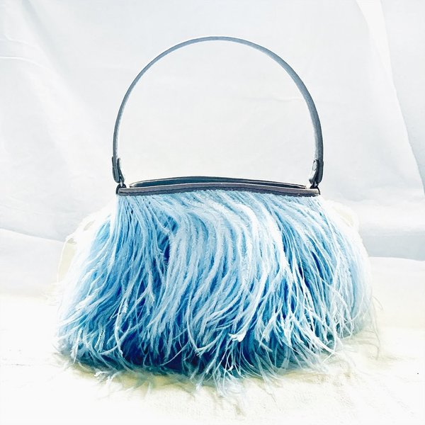 Rarity Handbag,Federhandtasche,Yumi Feather babyblau