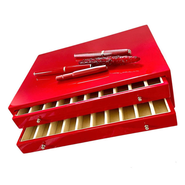 Morici Pen Box für 20 Schreibgeräte rot